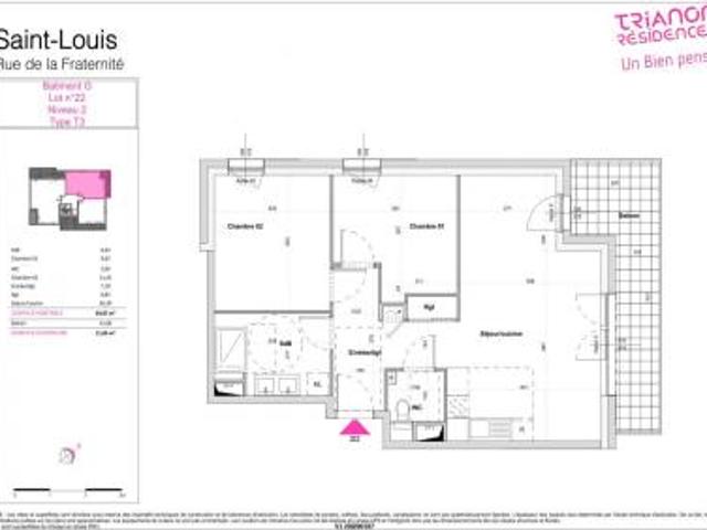 location appartement saint louis 3 pièces 64 m2 haut rhin 68300 906 € / mois