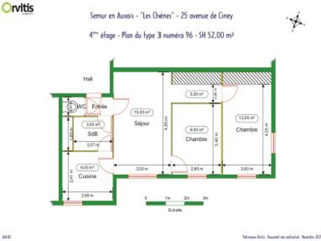location appartement semur en auxois 3 pièces 52 m2 cote d'or 21140 472 € / mois