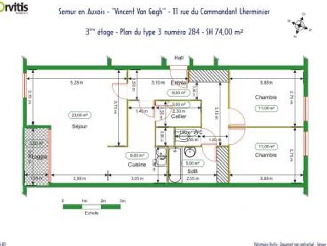 location appartement semur en auxois 3 pièces 74 m2 cote d'or 21140 477 € / mois