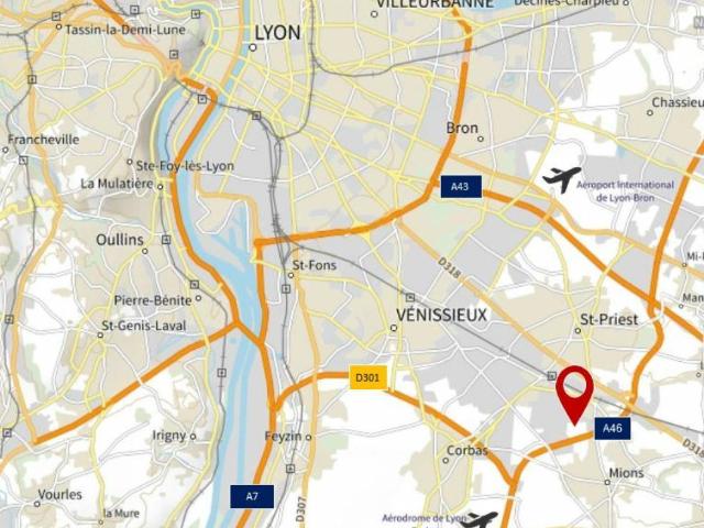 Location entrepôt Mions Proximité A46 et A43