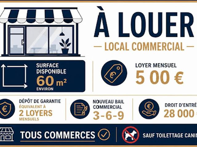 Location Fond de commerce 1 pièce 60 m2 Moutiers les Mauxfaits