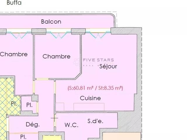 Location meublée – Bail d'un an renouvelable tacitement. Appartement climatisé, entièrement meublé et équipé, prêt à vivre