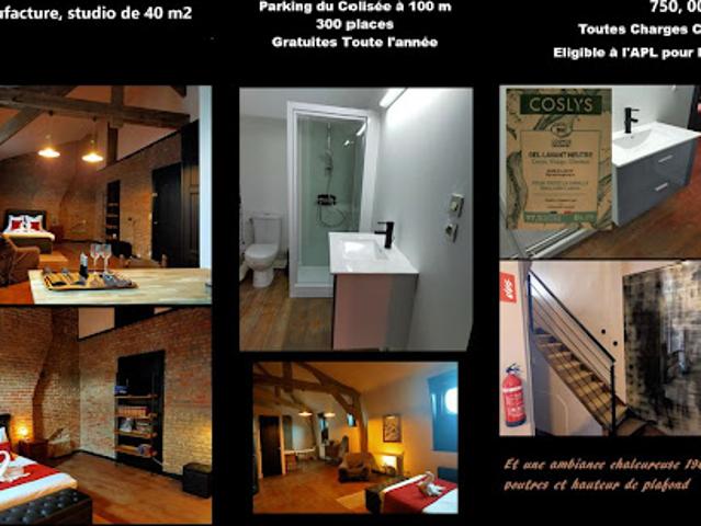Location Studio 1 pièce 40 m2 Roubaix