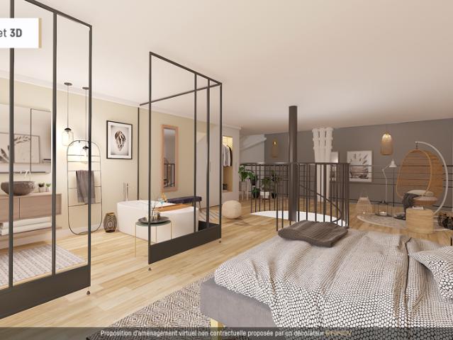 LOFT / ATELIER D'ARTISTE totalement atypique, en OPEN SPACE sur trois niveaux avec DEUX VERRIÈRES donnant sur cour calme !