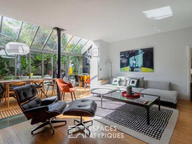 Loft contemporain avec véranda et jardin