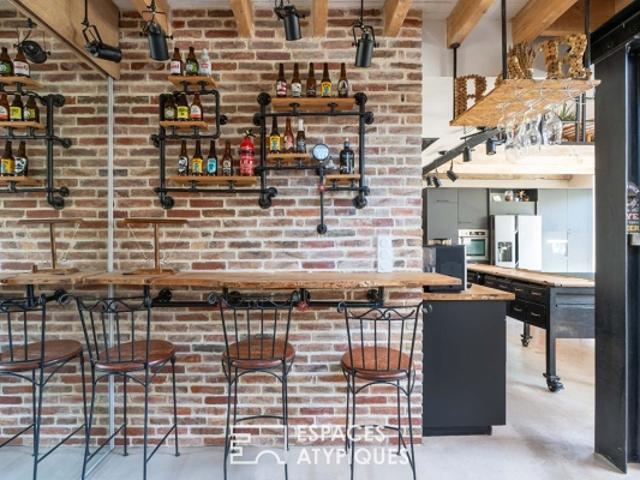 Loft de caractère à l'esthétique industrielle vintage
