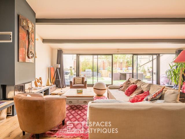 Loft industriel avec grand garage et terrasse plein Ouest 159m² Bordeaux