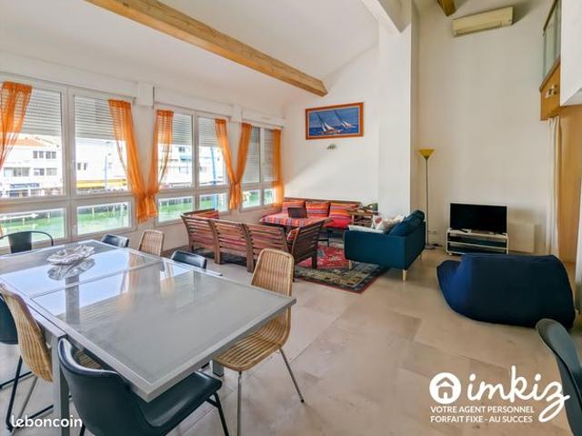 Loft 87m² 2 chambres en mezzanine vue sur canal