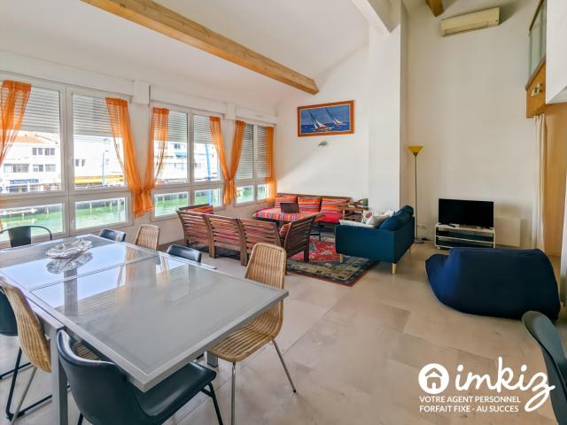 Loft 87m² 2 chambres en mezzanine vue sur canal