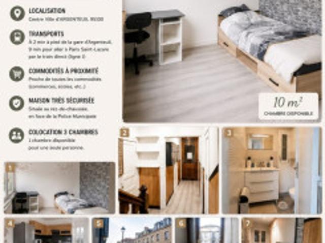 logement MEUBLÉE EN location FÉMININE PRÈS DE LA GARE