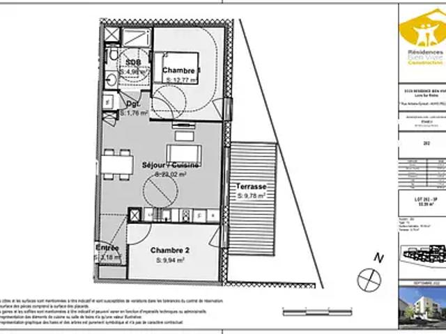 Loire sur Rhône 69700 Achat / Vente appartement 3 pièces t3 terrasse