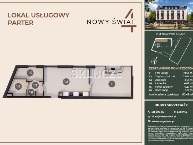 Lokal użytkowy 60,48 m², Lublin