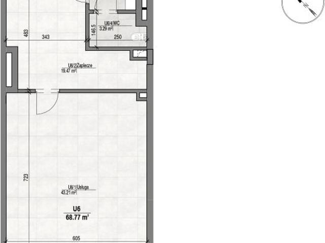 Lokal użytkowy 68,8m²