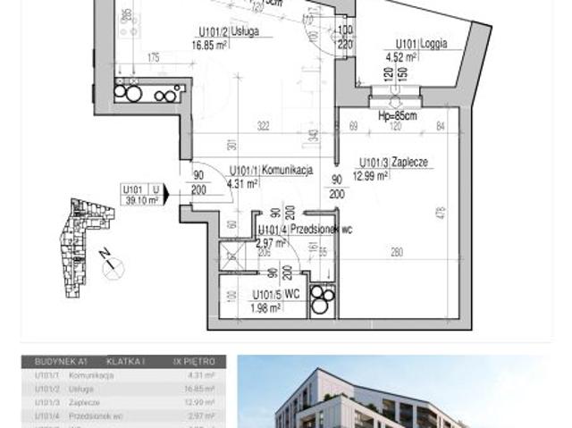 Lokal użytkowy 39,1m²