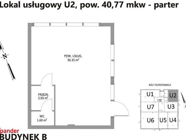 Lokal usługowy 40,77 m2 z miejscem postojowym, bez PCC