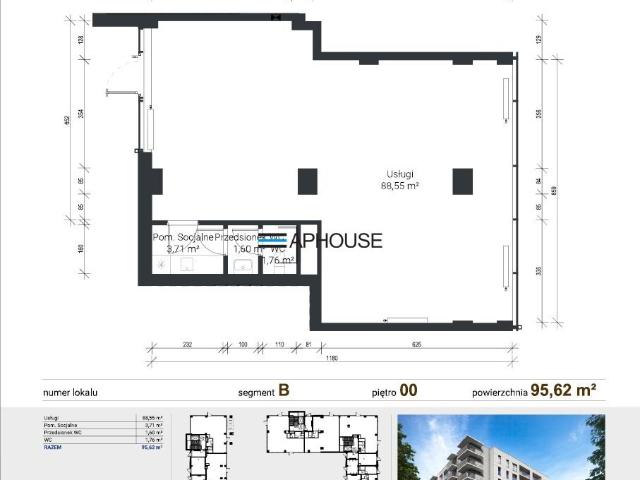Lokal usługowy 95,62 m2 w Zabłociu, nowoczesny, dwustronny