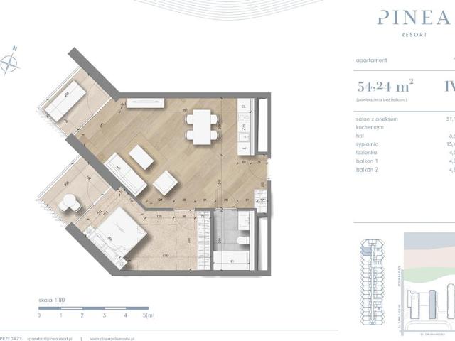Lokal, Pobierowo, 54.98 m2, 2 pokoje