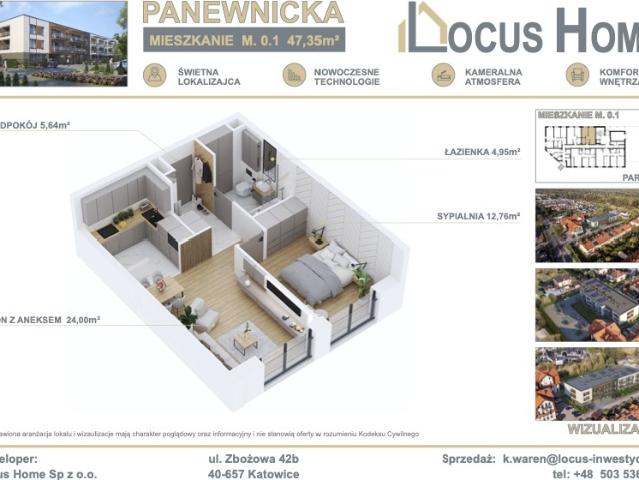 Lokal sprzedam, Katowice, Ligota, Panewnicka, 47 m2, cena: 544 525 zł