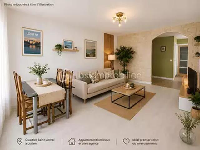 Lorient 56100 Achat / Vente appartement 3 pièces t3 au dernier étage cave