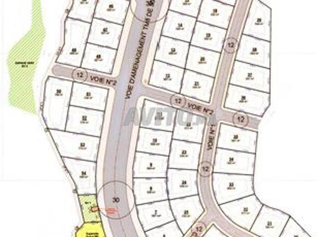 Lot 689 m² zone villa titré à Boubana Tanger