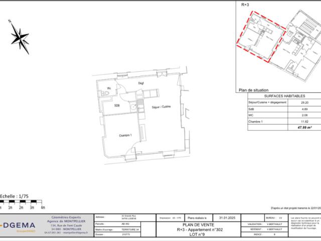 Lot 9 Appartement 2 pièces de 48 m2 au troisième et dernie