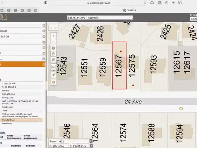 Lot for sale in Surrey, South Surrey White Rock, 12567 24 Aven.