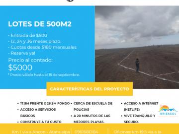 Lotes de 500m2 legalizados al contado y credito