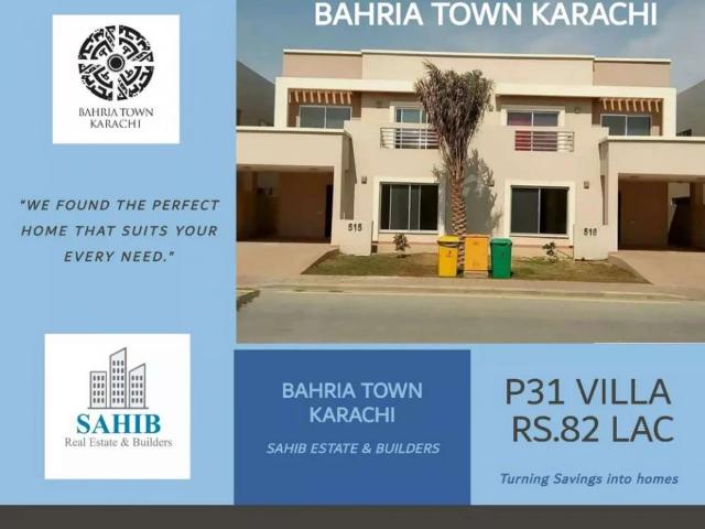 Low Budget P31 Villa for Sale in Bahria Town Karachi ID 05724