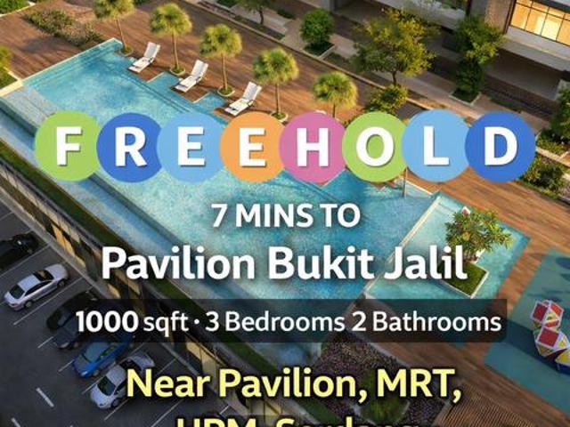 LOW Dense FREEHOLD 7 Mins to Pavilion 2 HILLTOP Near MRT UPM
