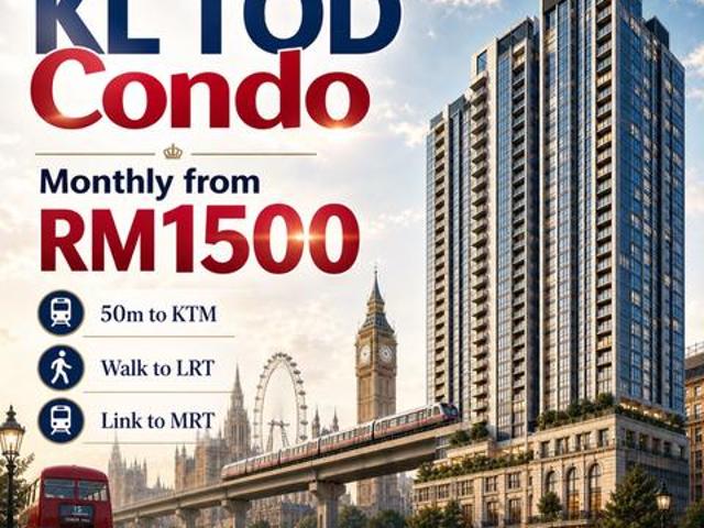 LRT Condo Month RM1499 Carpark Furnish MRT KTM 7km Midvalley