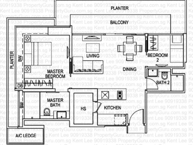 Luma Condominium For Rent, $5,300, 2 Bed 2 Bath 904 sqft $5.86 psf