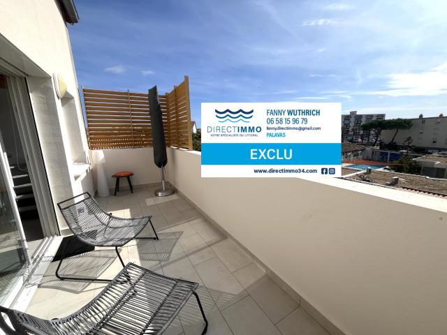 Lumineux duplex F3 de 62m2 avec terrasse et parking!