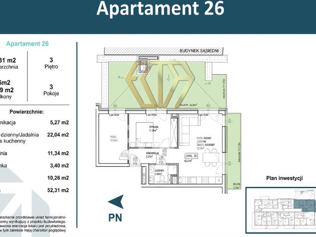 Polecam luksusowy 3 pok. apartament z tarasem w Parkitce