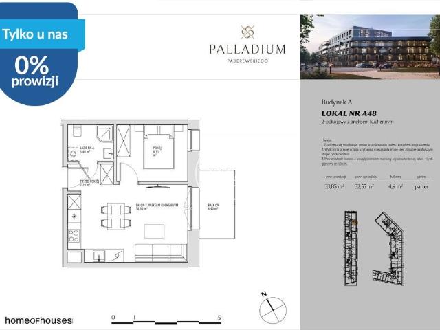 Na sprzedaż luksusowe 2 pokojowe mieszkanie 32,55 m² w Bydgoszczy
