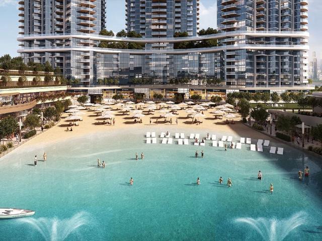 Luksusowy 2 pok. apartament z widokiem na wodę w Dubai Meydan
