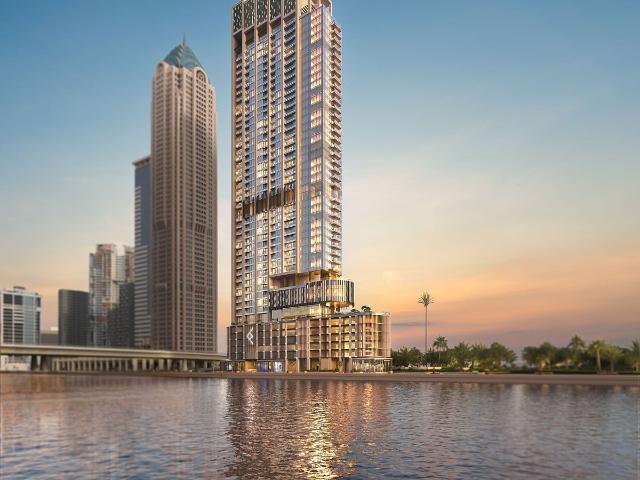 Luksusowy apartament z widokiem na Burj Khalifa i kanał