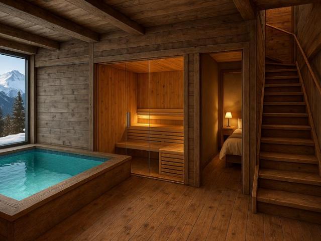 Luxueux chalet avec piscine intérieure