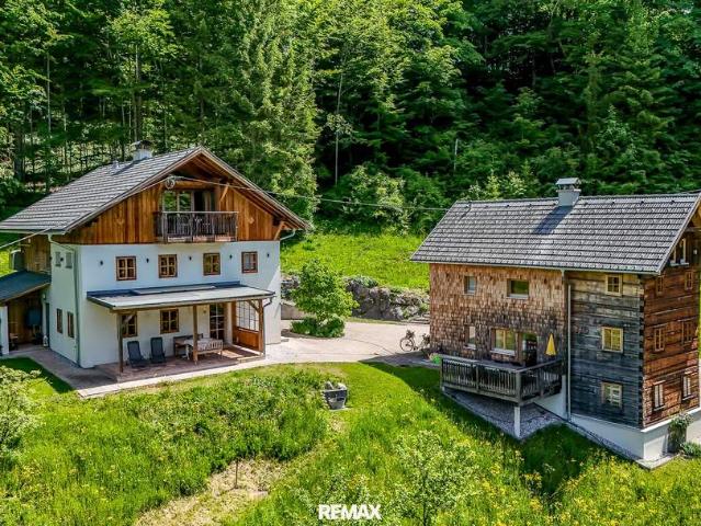 Luxuriöse Waldliegenschaft in idyllischer Lage bei Bad Goisern am Hallstättersee – Ruhe, Natur & drei charmante Wohneinheiten in zwei Häusern