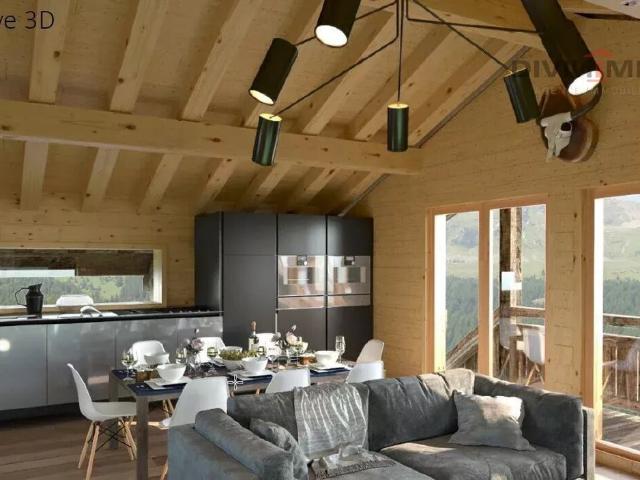 Luxuriöses Chalet mit 5,5 Zimmern auf Plan, Panoramablick