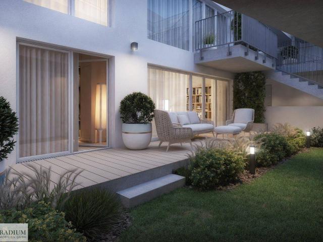 Luxuriöses Wohnen im Erdgeschoss: Exklusive 2 Zimmer Wohnung mit Garten und Terrasse