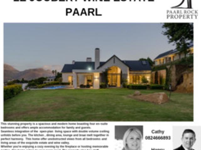 LUXURIOUS HOME FOR SALE IN LE JOUBERT WINE ESTATE PAARL