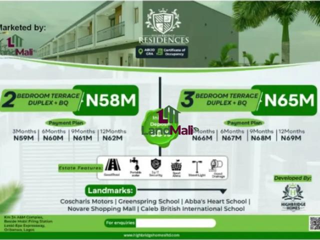 Luxury 2/3 Bedroom Off Plan Terrace Duplex Located at Abijo GRA