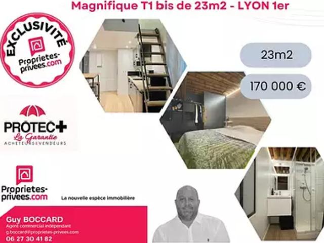 Lyon 1er 69001 Achat / Vente appartement 1 pièce t1 cave
