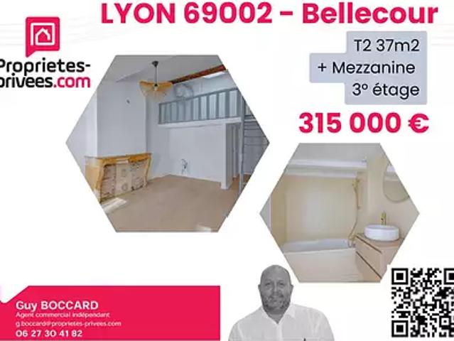 Lyon 2ème 69002 Achat / Vente appartement 2 pièces t2