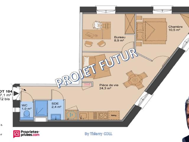 LYON 3 T2 bis de 47.10M²