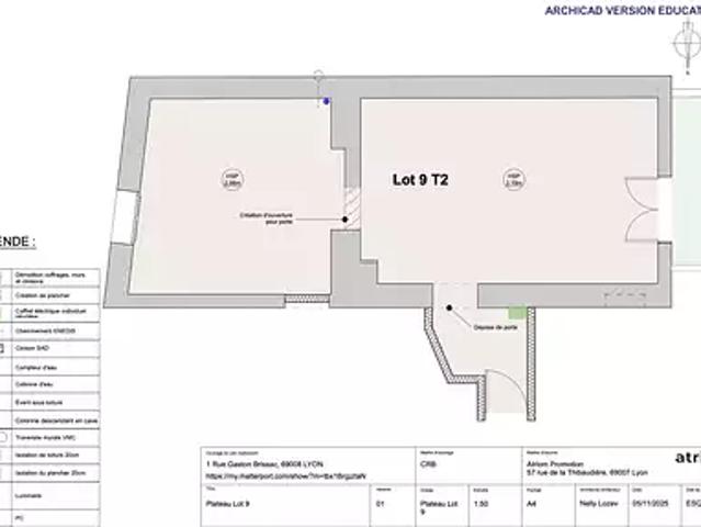 Lyon 8ème 69008 Achat / Vente appartement 2 pièces t2