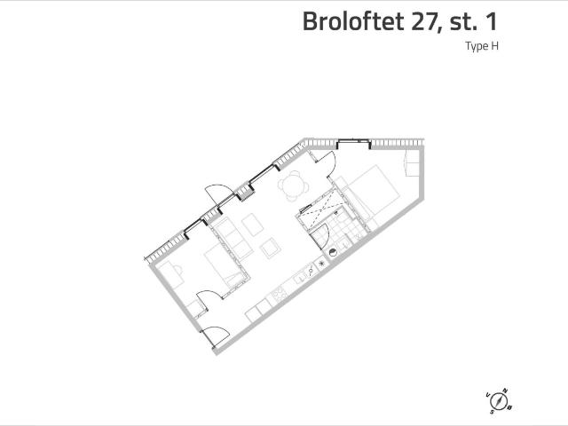 Lys 3 værelses lejlighed i Risskov, 72 m²