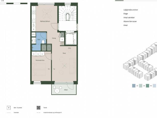 Lys 2 værelses lejlighed på 72 m² i Hedehusene