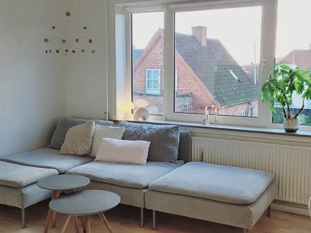 Lys 2 værelses på 55 m2 med spisekøkken – husdyr tilladt og parkering