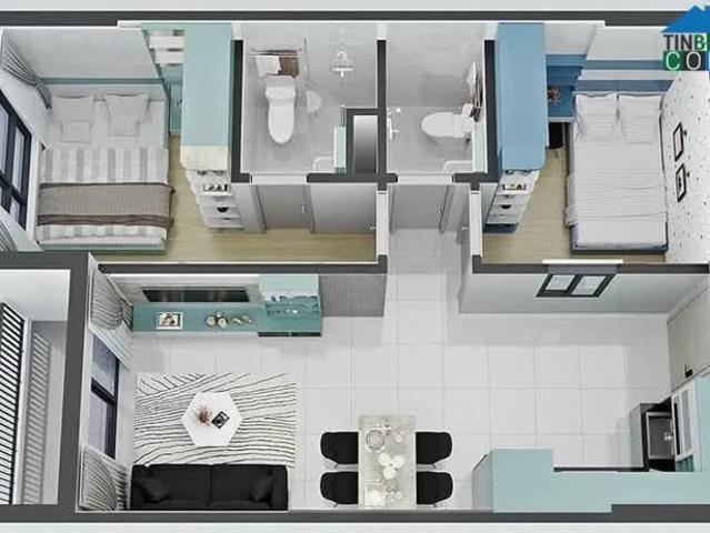 Mặt tiền QL1K 55m2 2PN 2WC sổ hồng sở hữu lâu dài